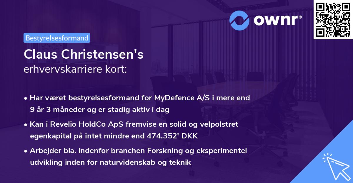 Claus Christensen's erhvervskarriere kort