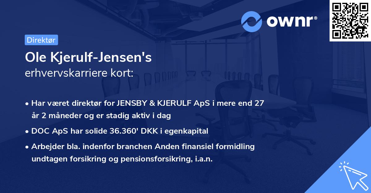 Ole Kjerulf-Jensen's erhvervskarriere kort