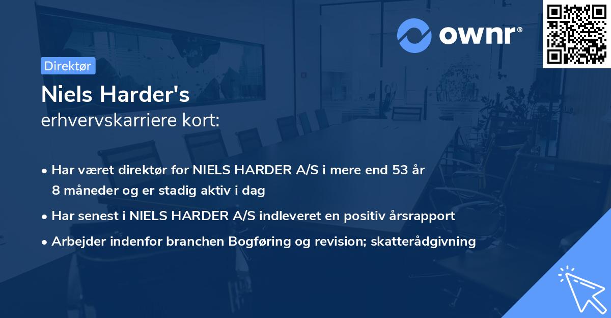 Niels Harder's erhvervskarriere kort