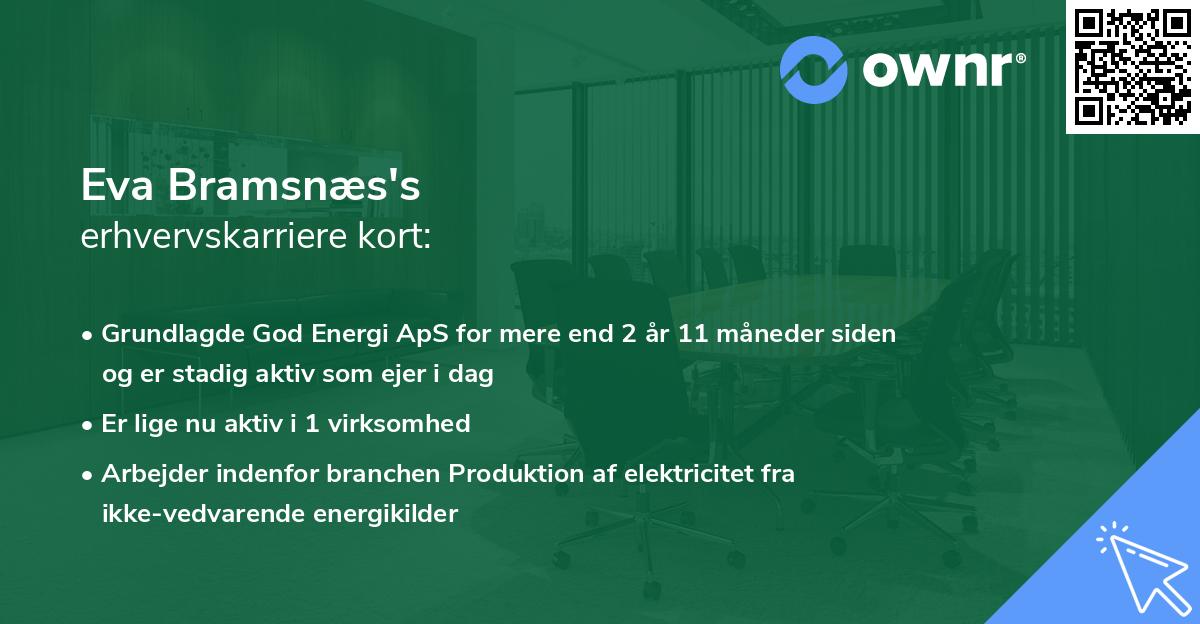 Eva Bramsnæs's erhvervskarriere kort