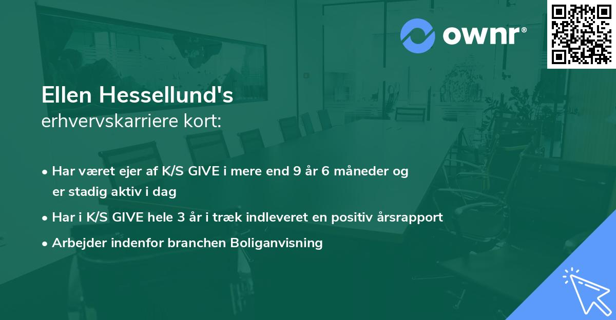 Ellen Hessellund's erhvervskarriere kort