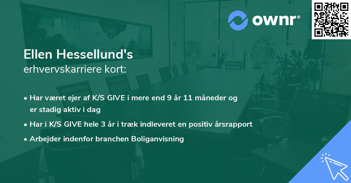 Ellen Hessellund's erhvervskarriere kort