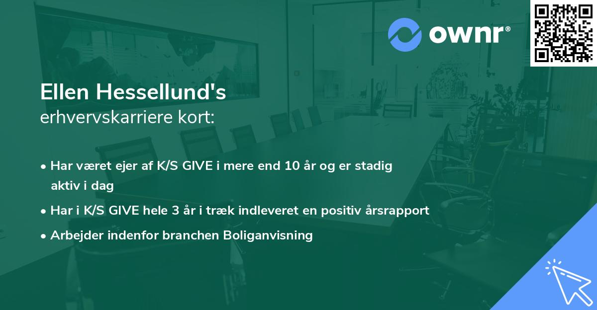 Ellen Hessellund's erhvervskarriere kort