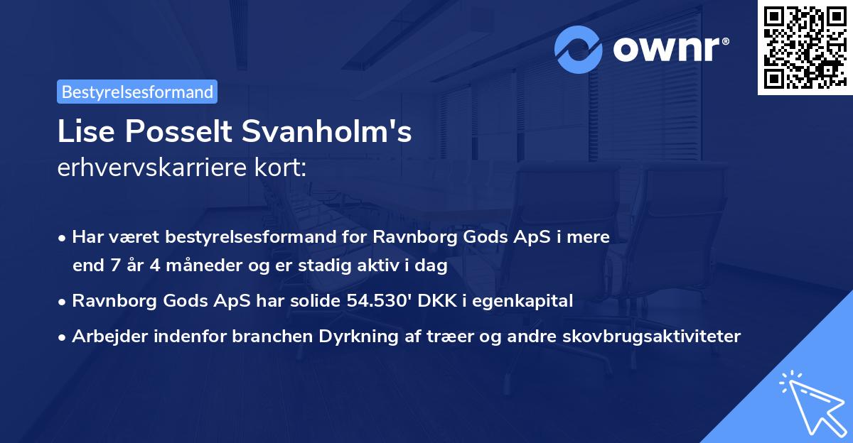 Lise Posselt Svanholm's erhvervskarriere kort