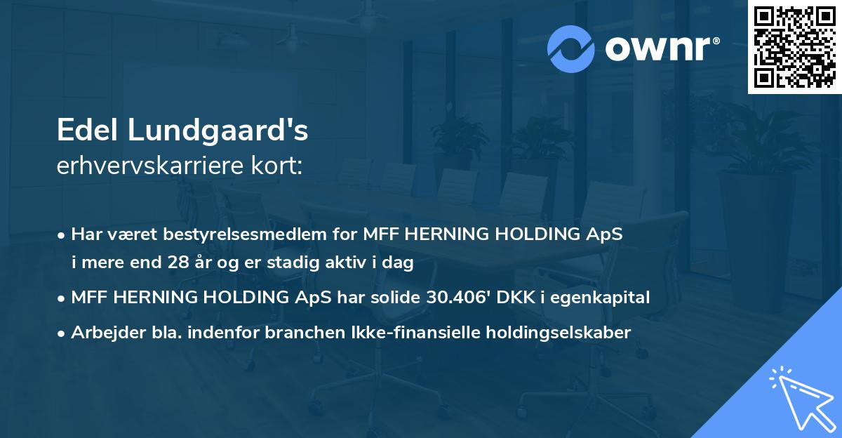 Edel Lundgaard's erhvervskarriere kort