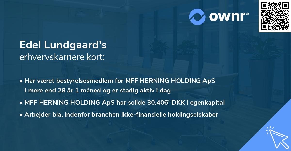 Edel Lundgaard's erhvervskarriere kort