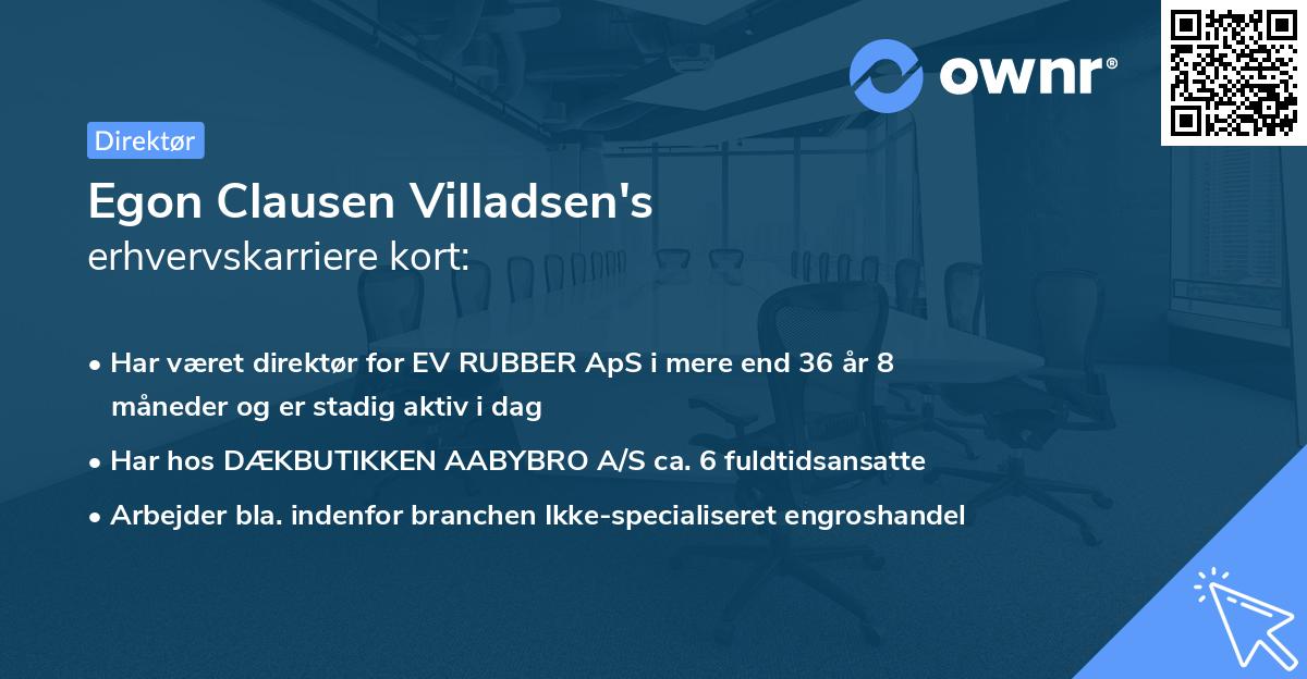 Egon Clausen Villadsen's erhvervskarriere kort