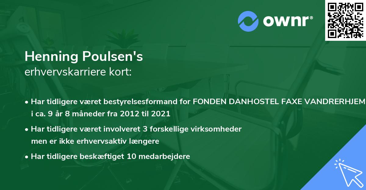 Henning Poulsen's erhvervskarriere kort