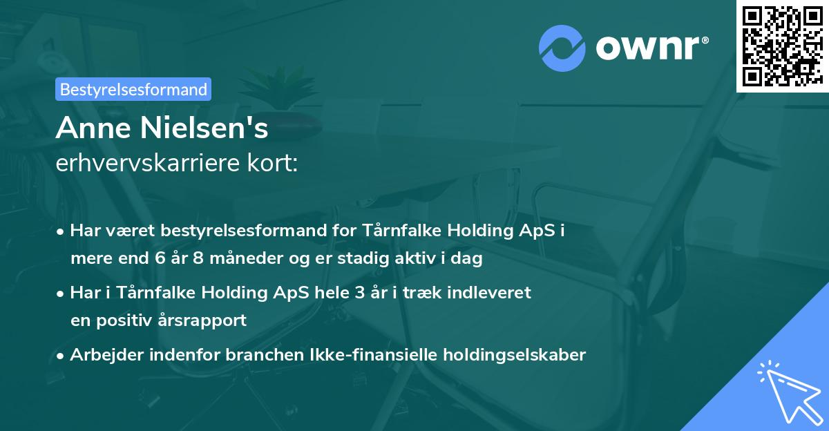 Anne Nielsen's erhvervskarriere kort