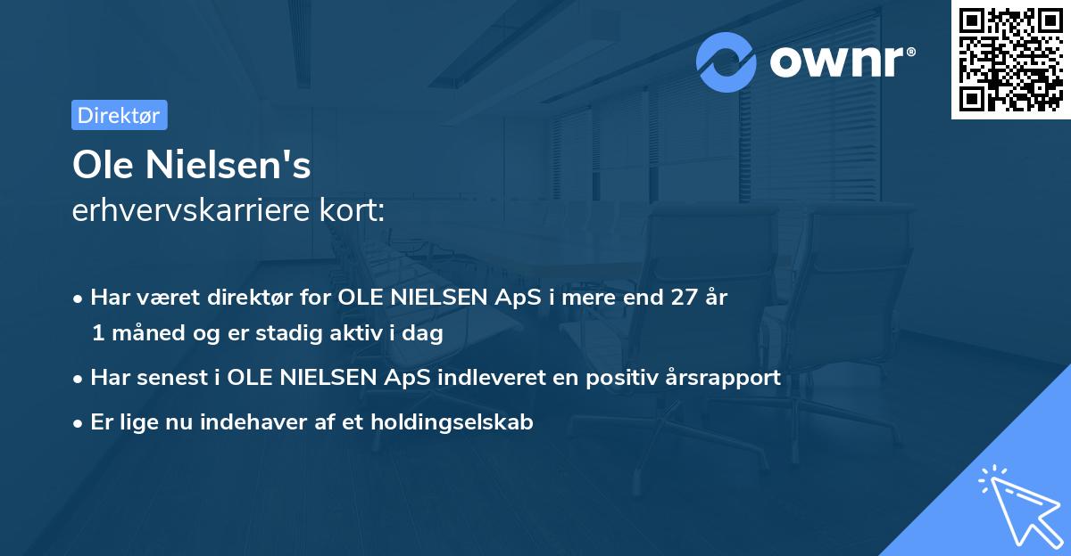 Ole Nielsen's erhvervskarriere kort