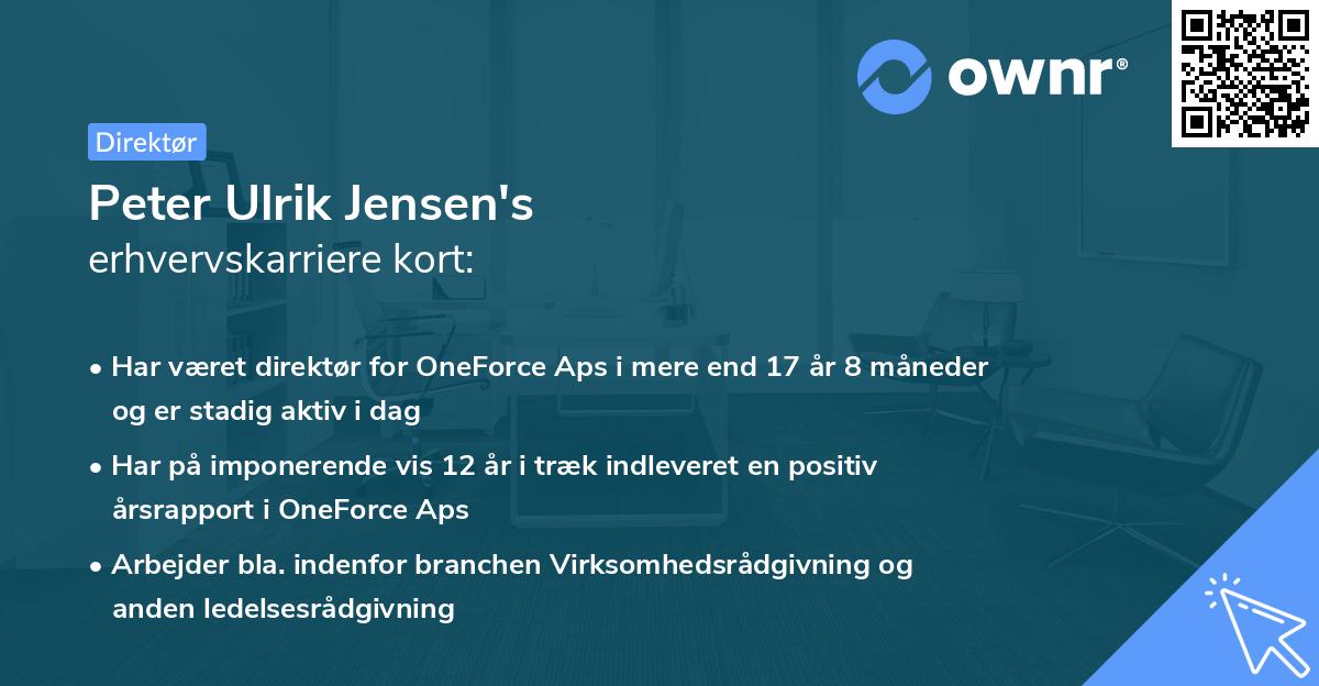 Peter Ulrik Jensen's erhvervskarriere kort