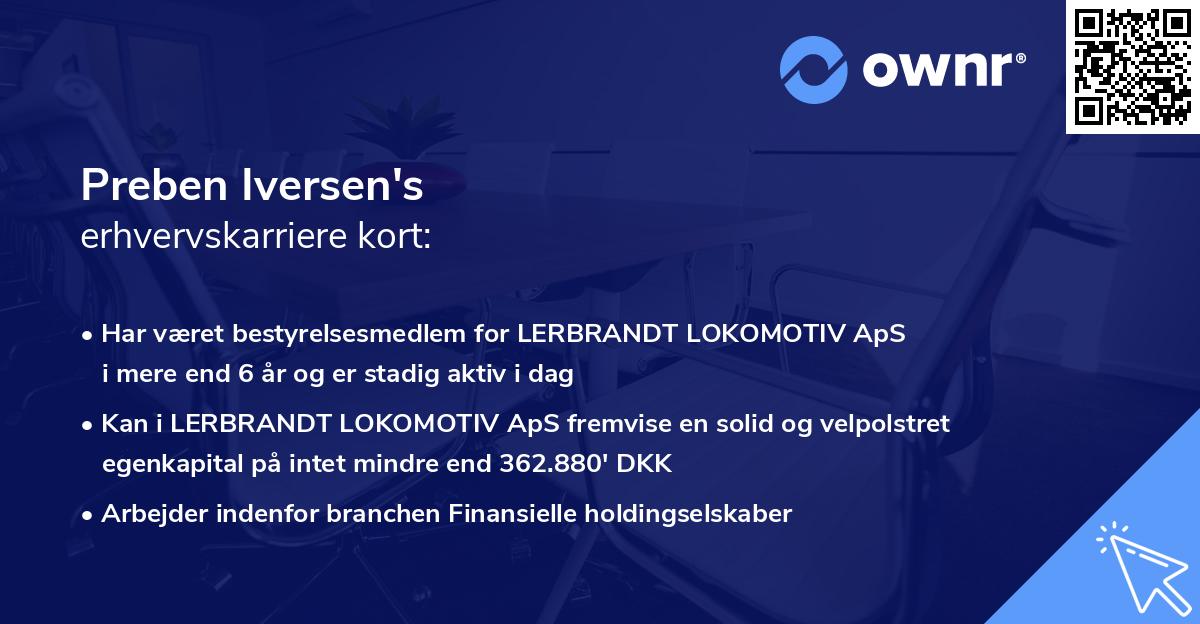 Preben Iversen's erhvervskarriere kort