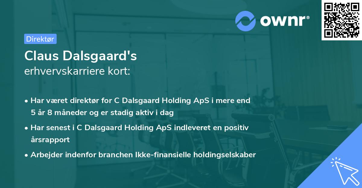 Claus Dalsgaard's erhvervskarriere kort