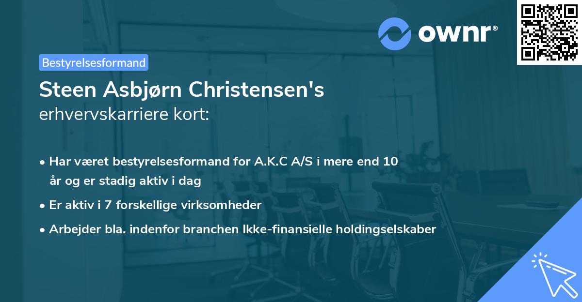 Steen Asbjørn Christensen's erhvervskarriere kort