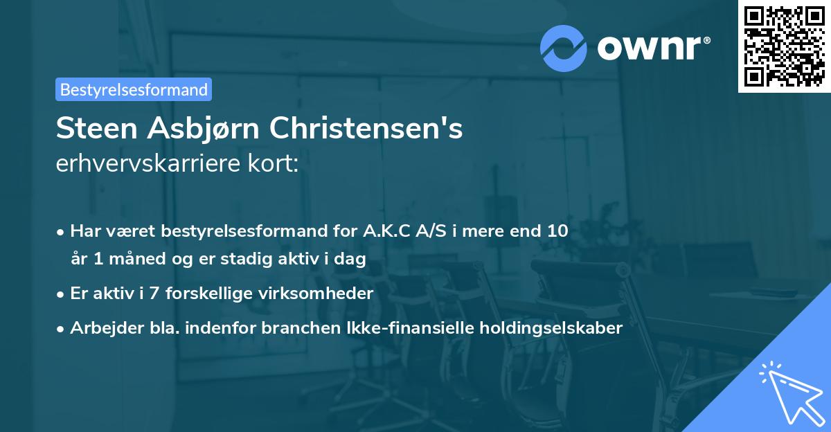 Steen Asbjørn Christensen's erhvervskarriere kort