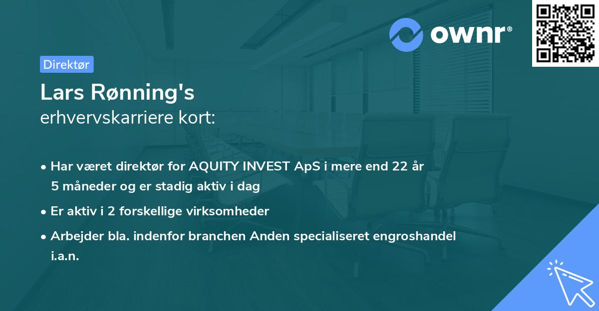 Lars Rønning's erhvervskarriere kort