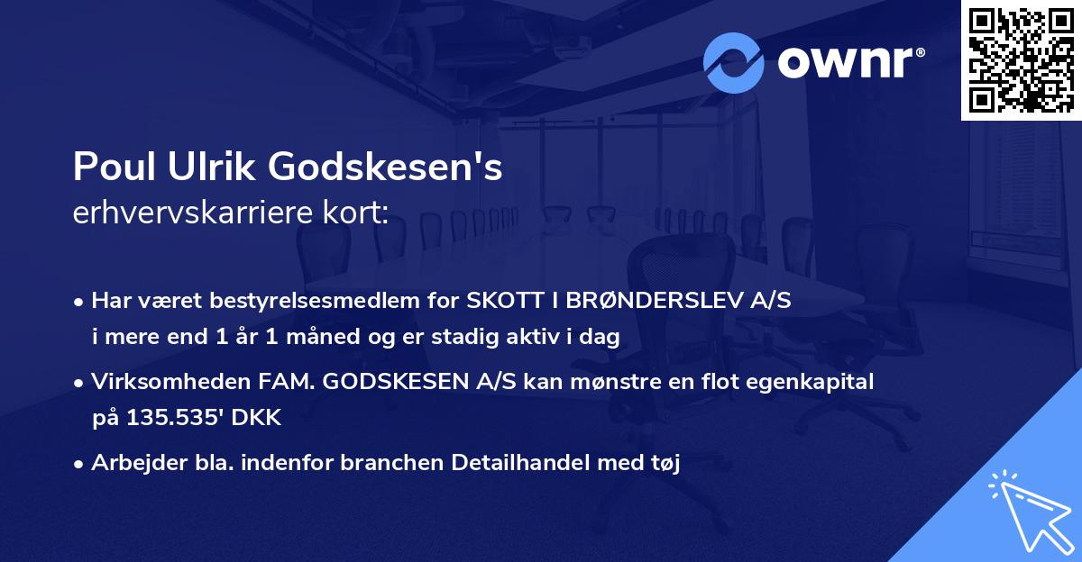 Poul Ulrik Godskesen's erhvervskarriere kort