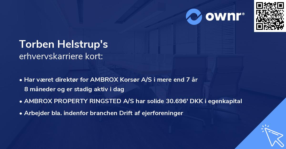 Torben Helstrup's erhvervskarriere kort