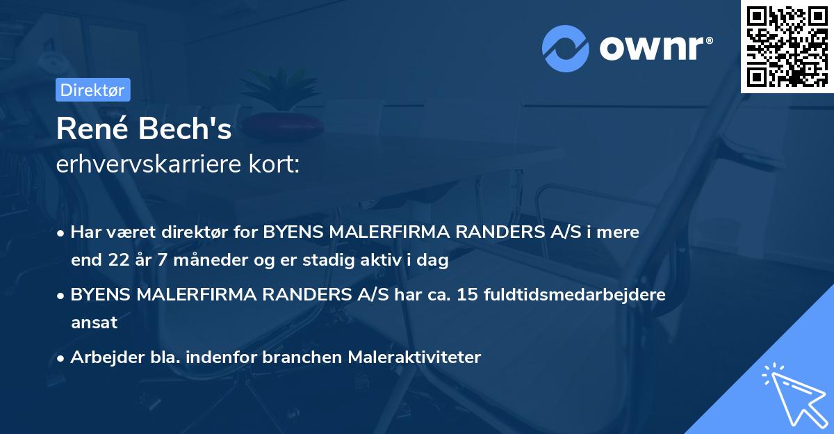 René Bech's erhvervskarriere kort