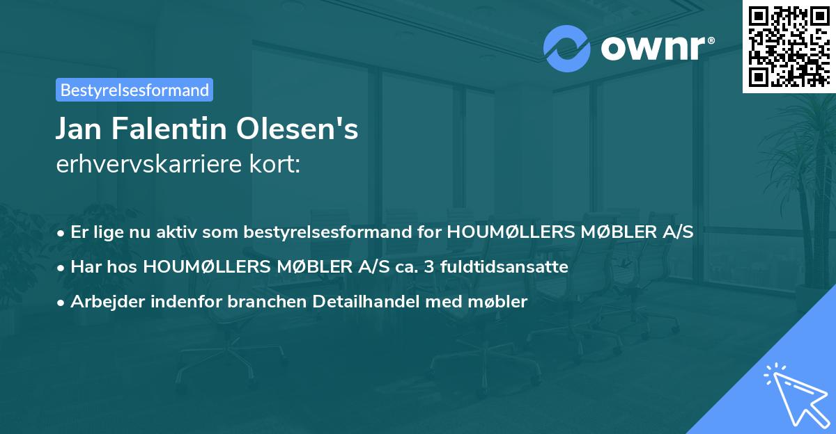 Jan Falentin Olesen's erhvervskarriere kort