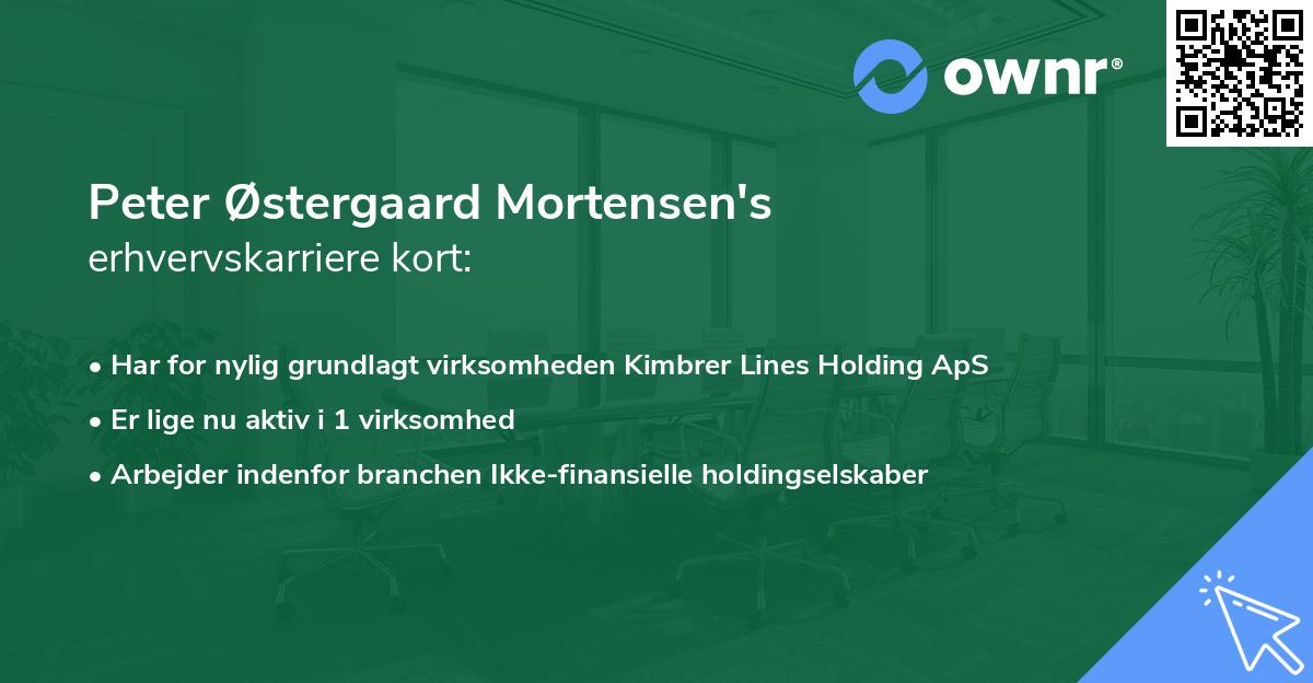Peter Østergaard Mortensen's erhvervskarriere kort