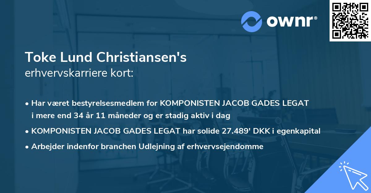 Toke Lund Christiansen's erhvervskarriere kort