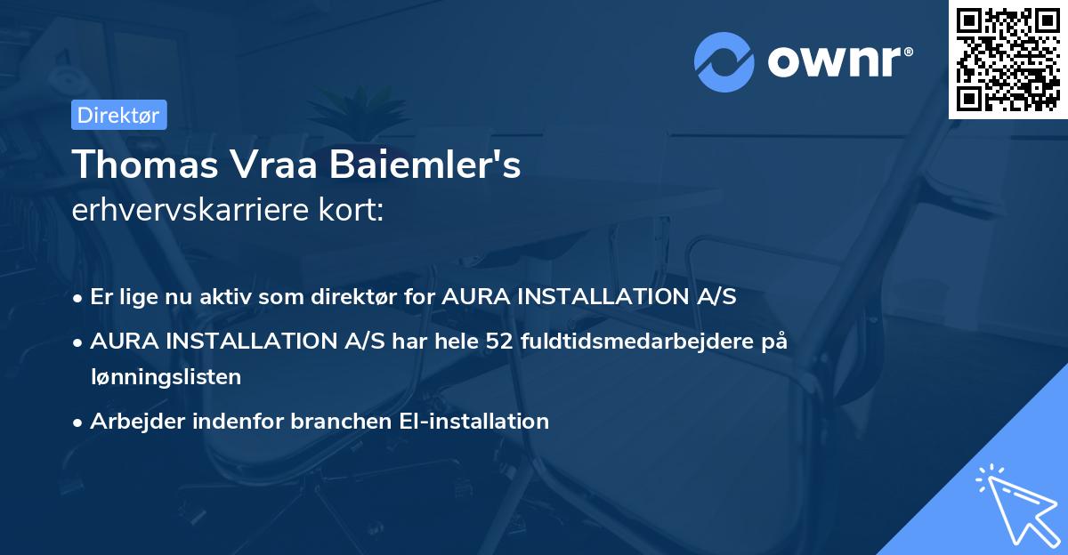Thomas Vraa Baiemler's erhvervskarriere kort