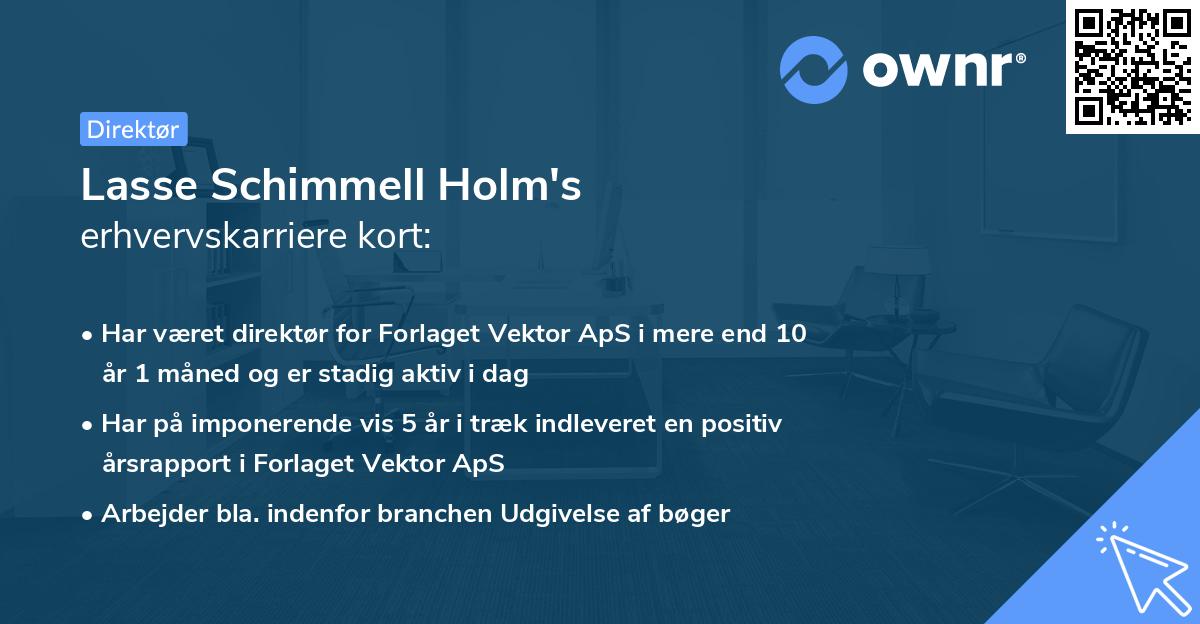 Lasse Schimmell Holm's erhvervskarriere kort