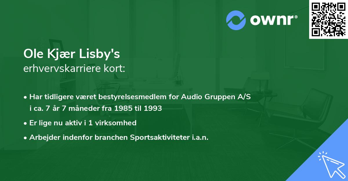Ole Kjær Lisby's erhvervskarriere kort