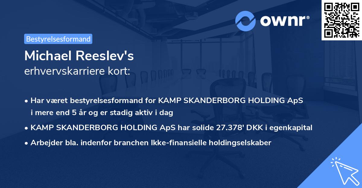 Michael Reeslev's erhvervskarriere kort