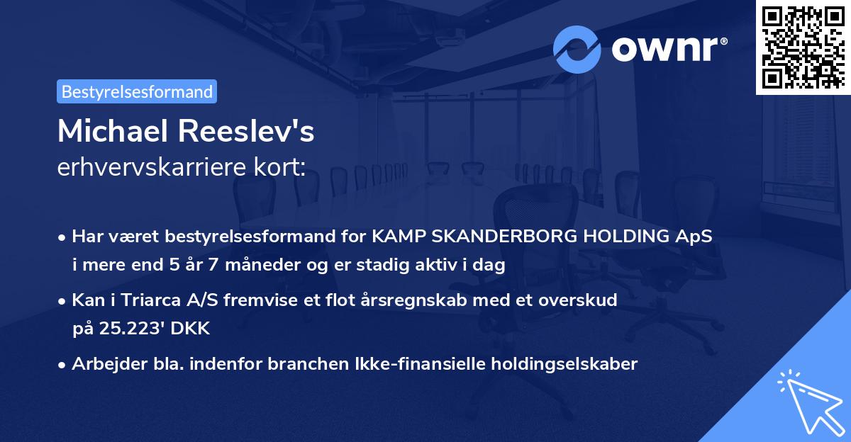 Michael Reeslev's erhvervskarriere kort