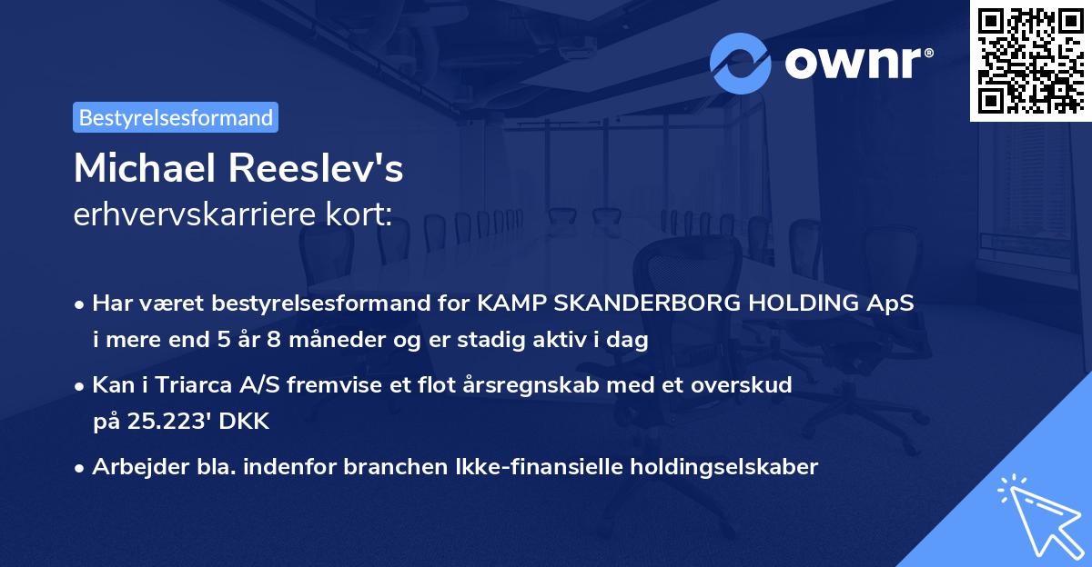 Michael Reeslev's erhvervskarriere kort