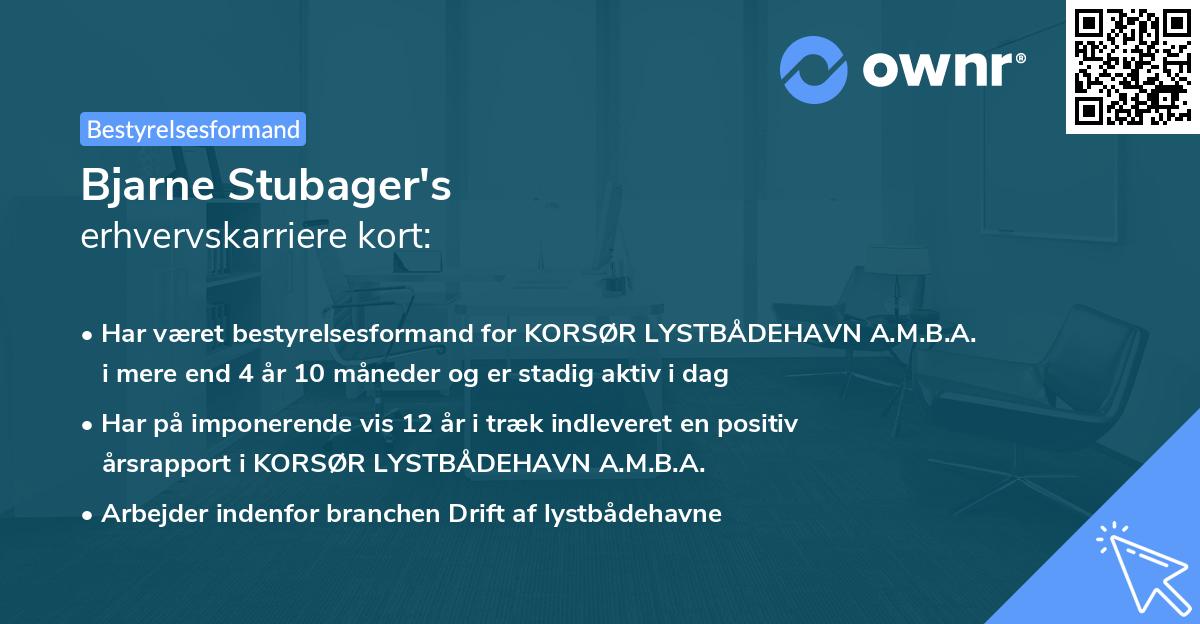 Bjarne Stubager's erhvervskarriere kort