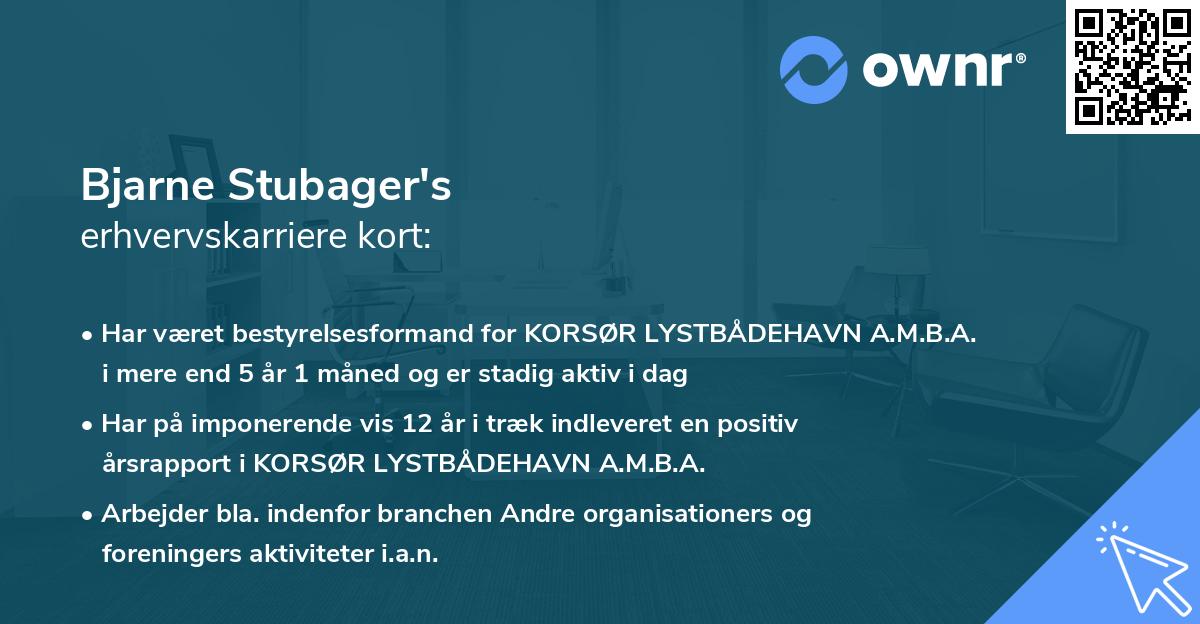 Bjarne Stubager's erhvervskarriere kort