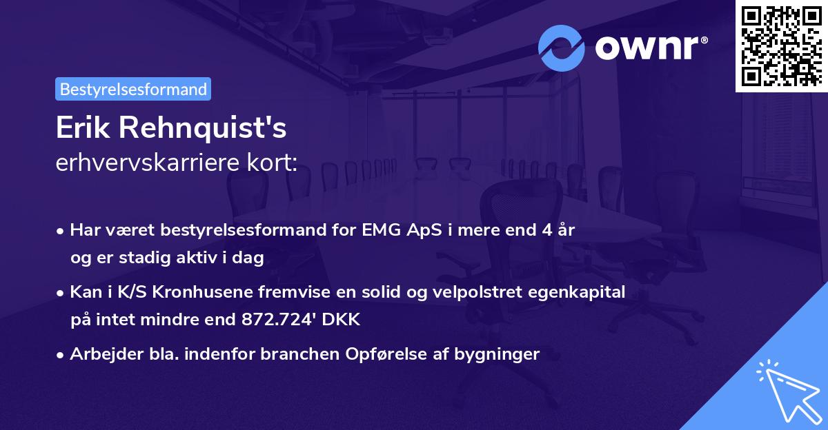 Erik Rehnquist's erhvervskarriere kort