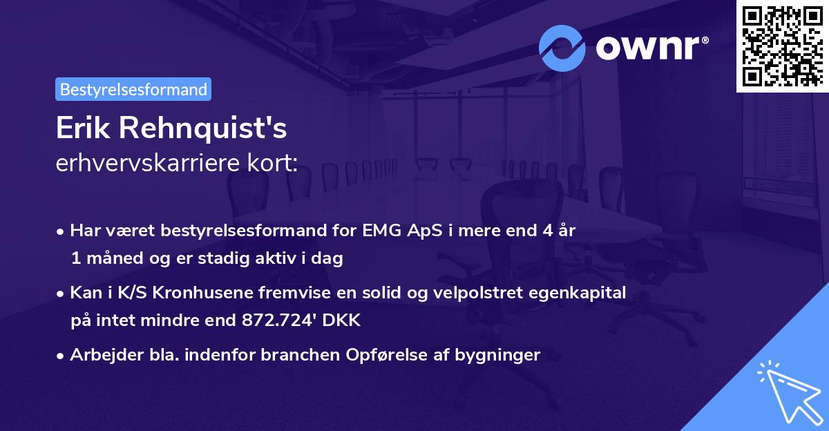 Erik Rehnquist's erhvervskarriere kort