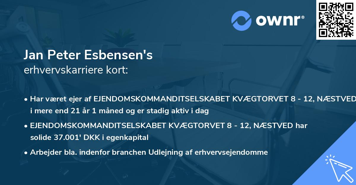 Jan Peter Esbensen's erhvervskarriere kort