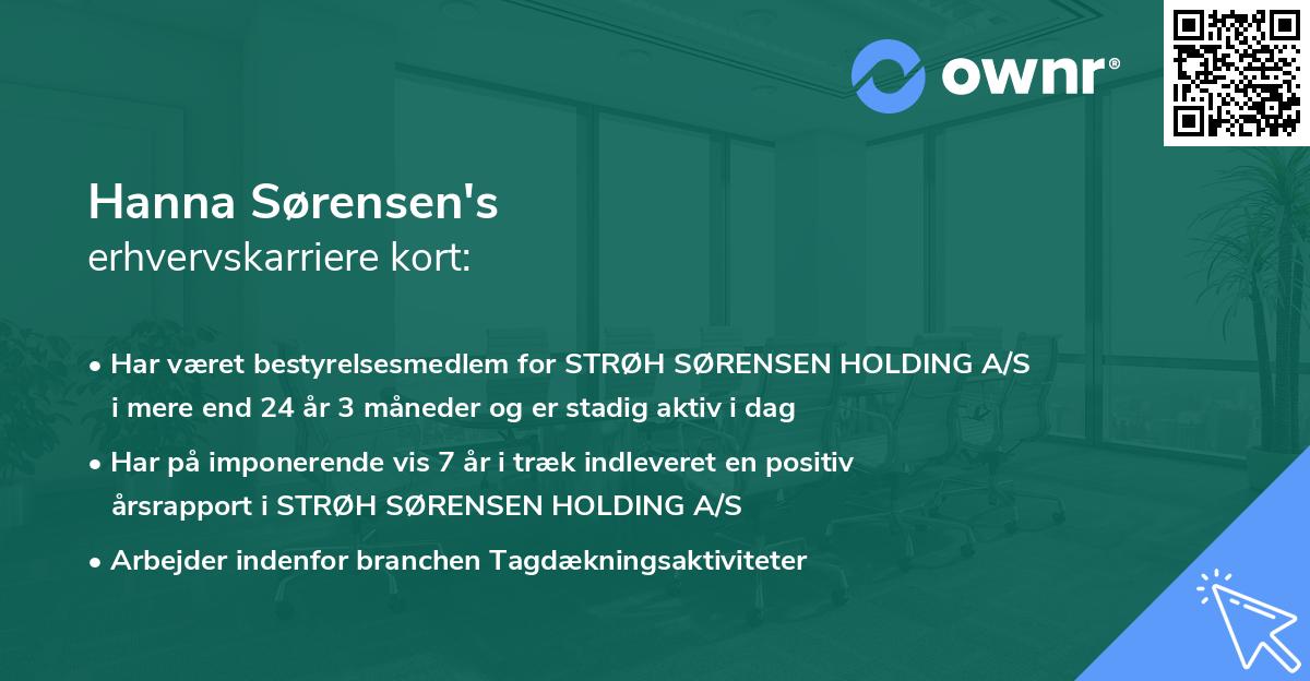 Hanna Sørensen's erhvervskarriere kort