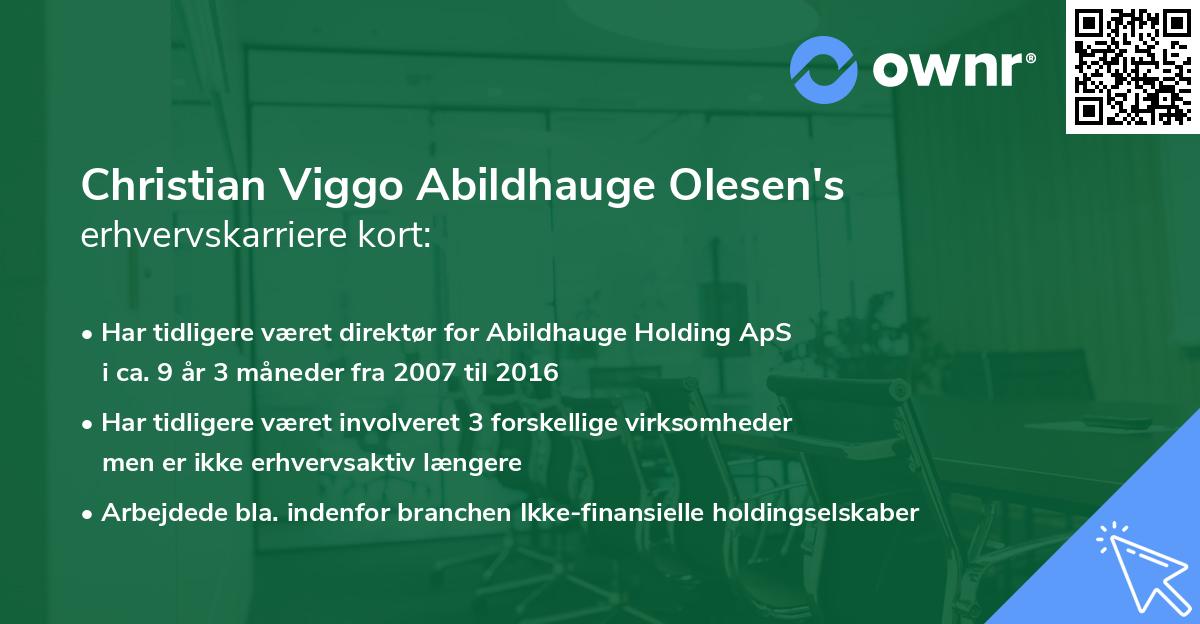 Christian Viggo Abildhauge Olesen's erhvervskarriere kort