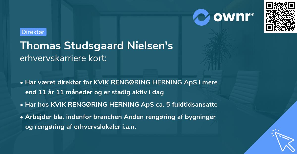 Thomas Studsgaard Nielsen's erhvervskarriere kort