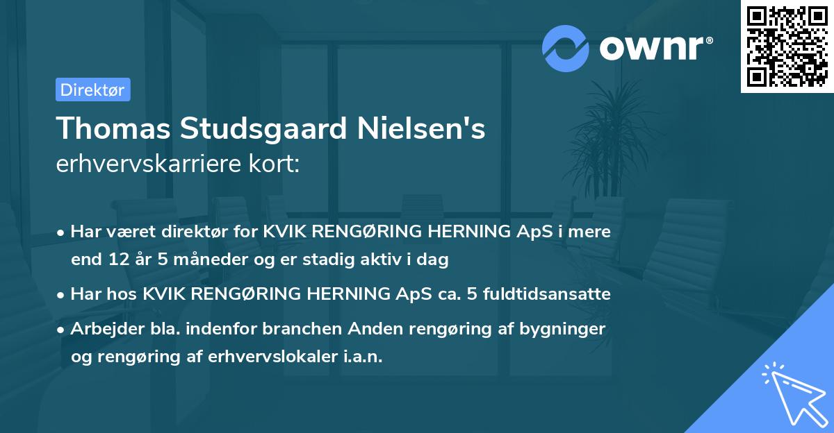 Thomas Studsgaard Nielsen's erhvervskarriere kort