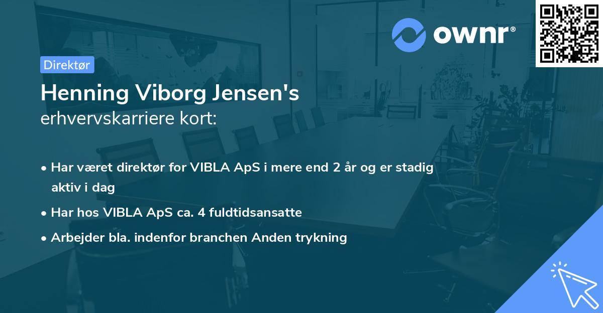 Henning Viborg Jensen's erhvervskarriere kort