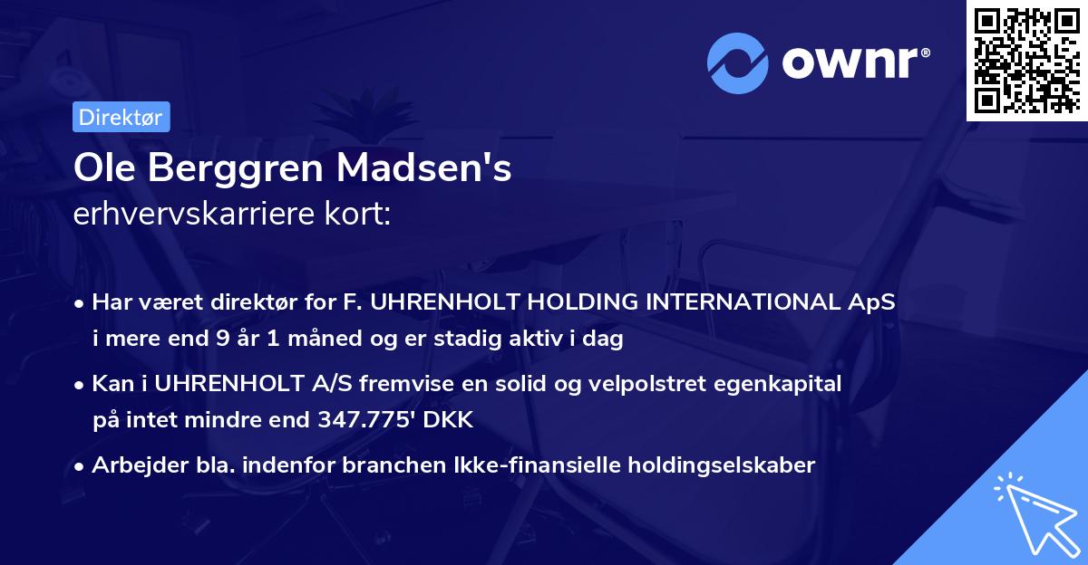 Ole Berggren Madsen's erhvervskarriere kort