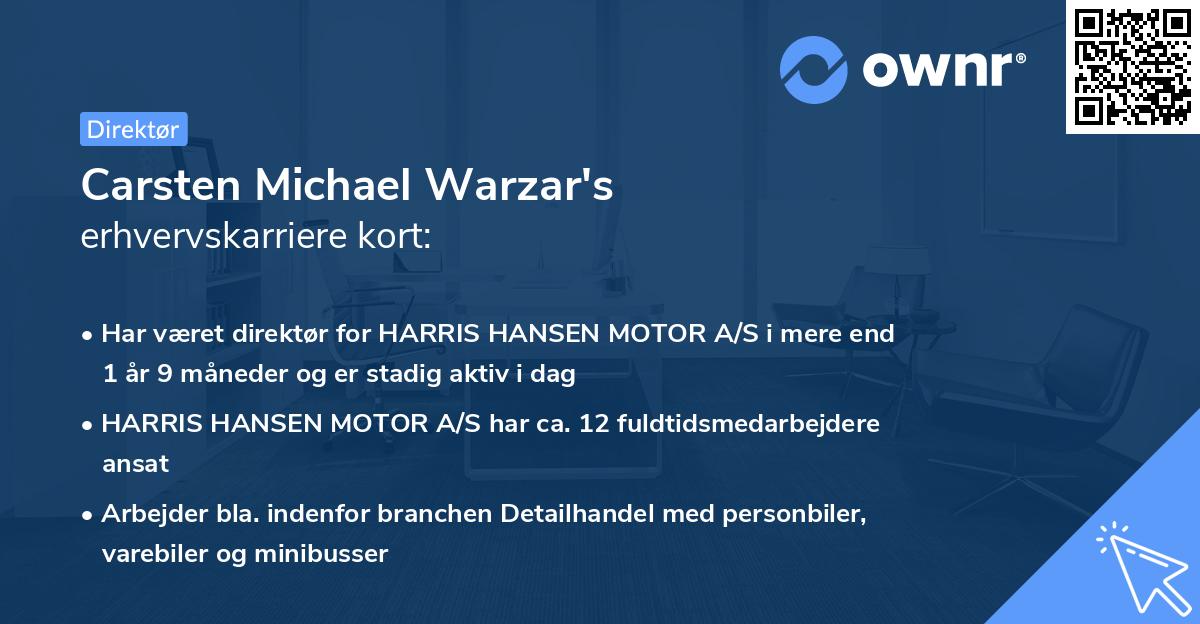 Carsten Michael Warzar's erhvervskarriere kort