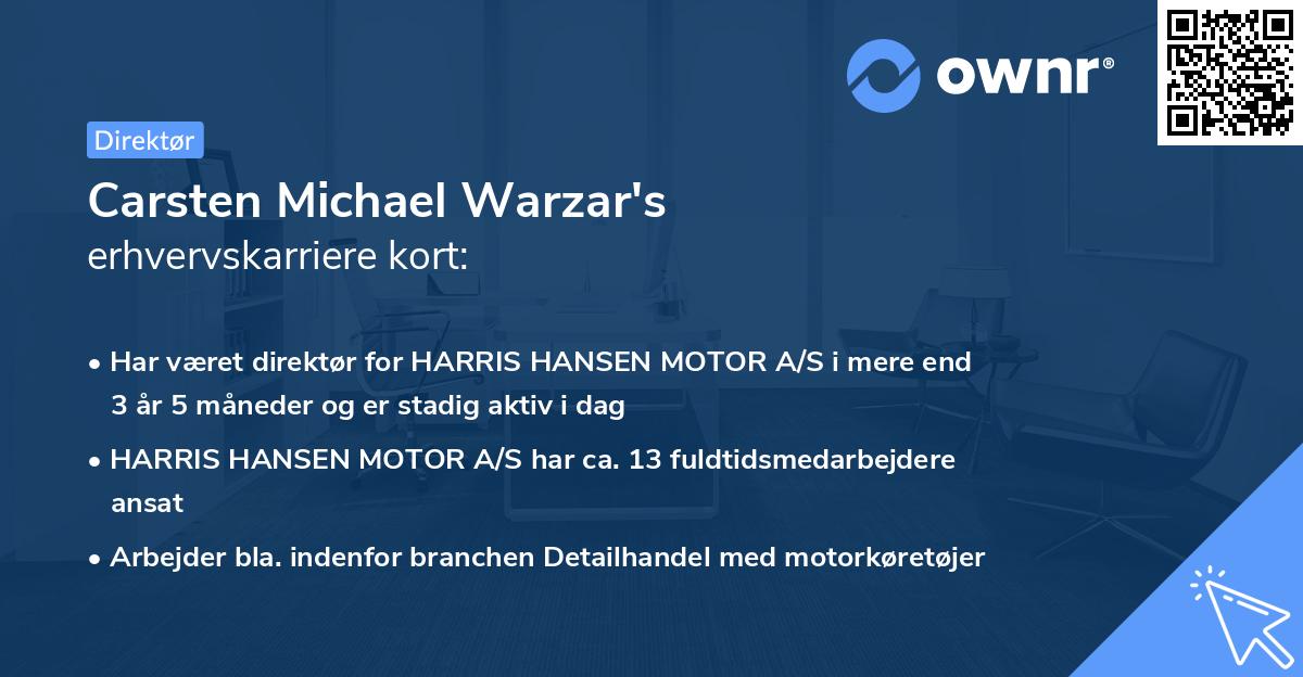 Carsten Michael Warzar's erhvervskarriere kort