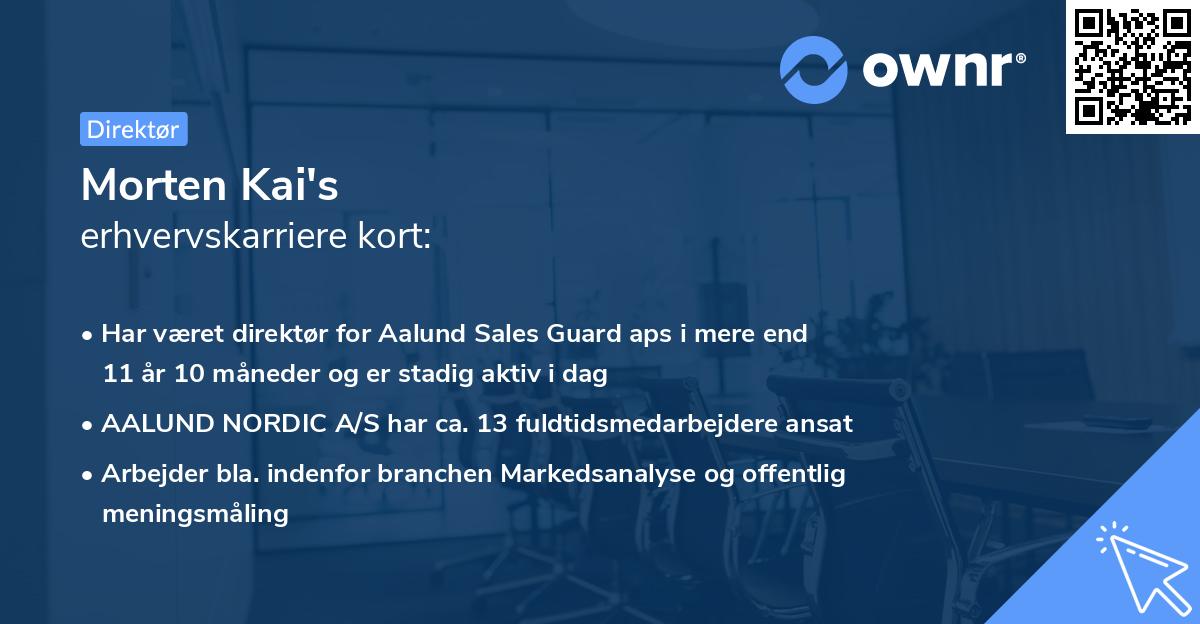 Morten Kai's erhvervskarriere kort