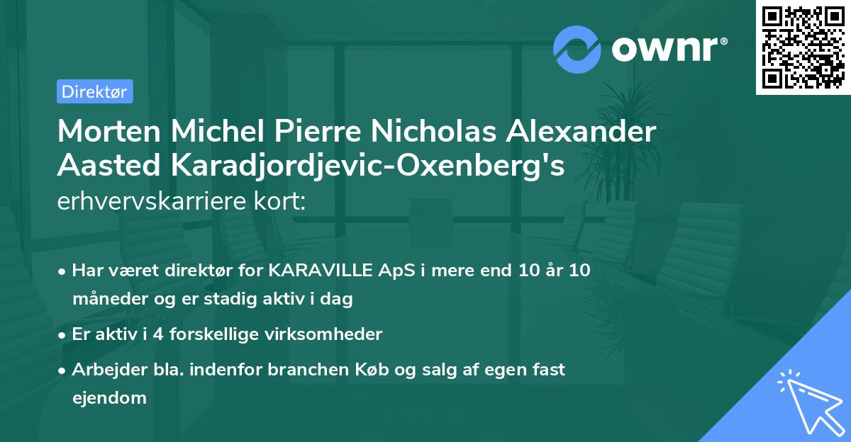 Morten Michel Pierre Nicholas Alexander Aasted Karadjordjevic-Oxenberg's erhvervskarriere kort