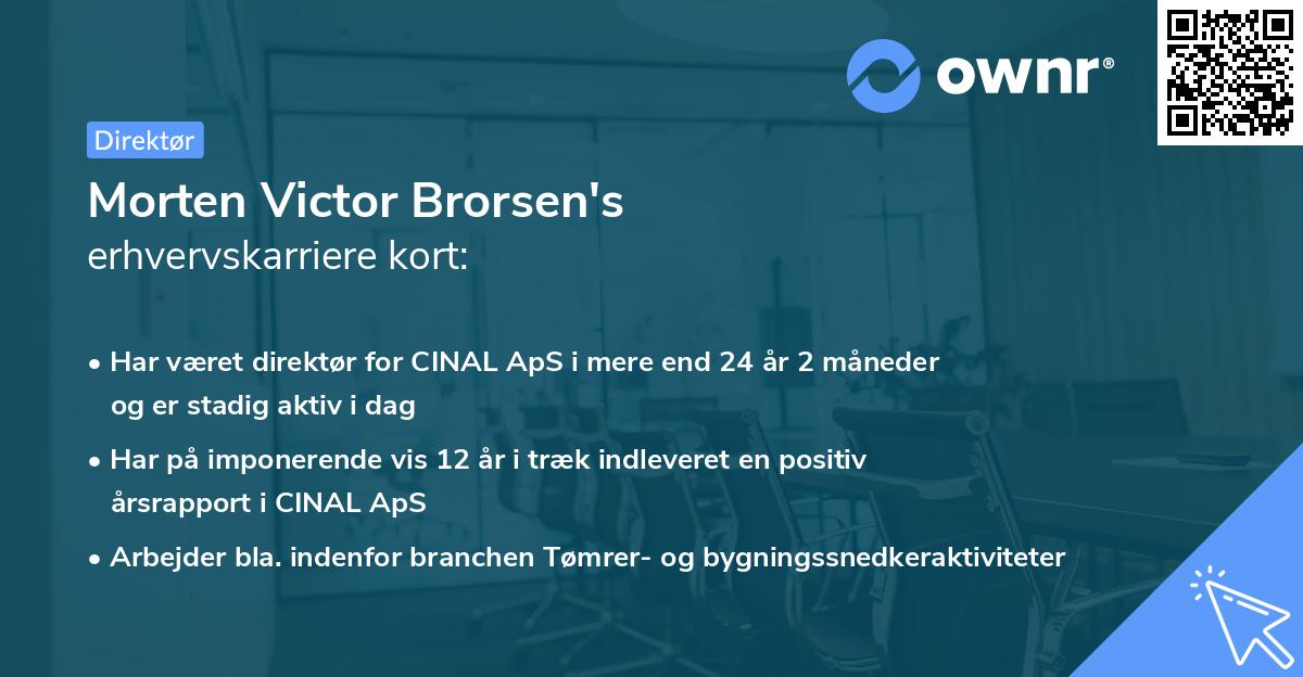 Morten Victor Brorsen's erhvervskarriere kort