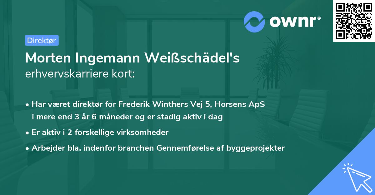 Morten Ingemann Weißschädel's erhvervskarriere kort
