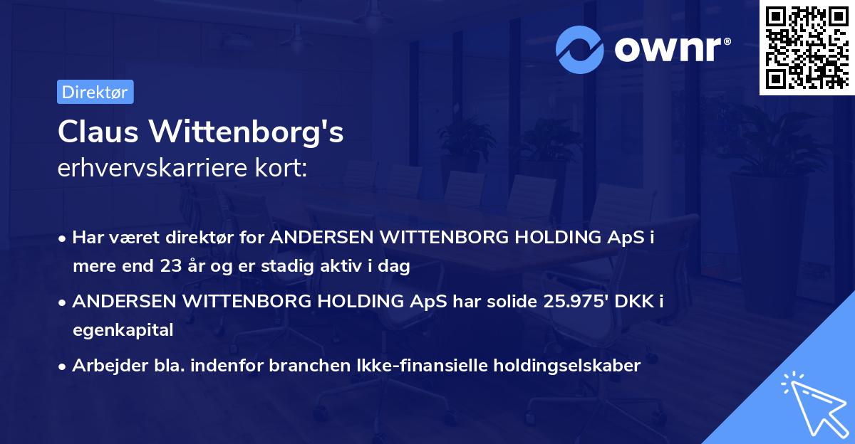 Claus Wittenborg's erhvervskarriere kort
